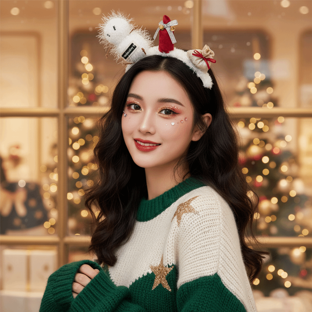 Reindeer Antlers Headband - ที่คาดผมคริสต์มาสเนื้อผ้านุ่ม สีสันสดใส พร้อมเขากวางเรนเดียร์น่ารัก ผ้าเนื้อนุ่ม ดีไซน์น้ำหนักเบา เหมาะสำหรับเทศกาล