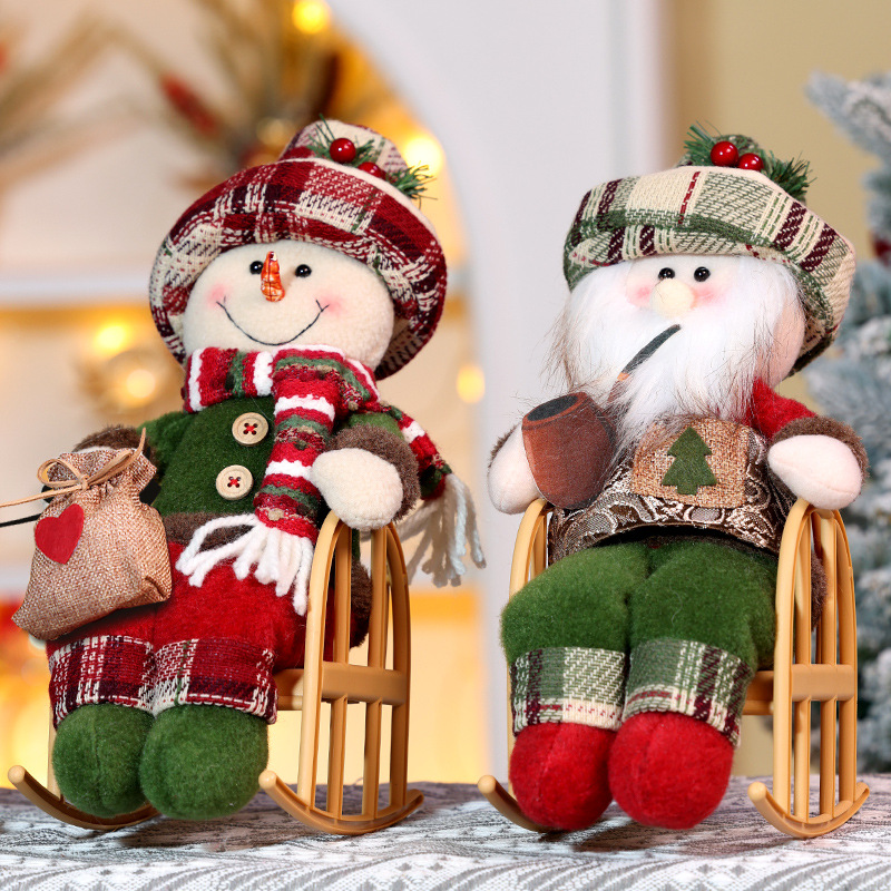 Christmas Throw Blanket - เก้าอี้โยกผ้าลายสก็อตตกแต่งคริสต์มาส 1 ชิ้น ของตกแต่งโต๊ะลายซานต้า สำหรับตกแต่งบ้านในช่วงเทศกาลและห้องนั่งเล่น
