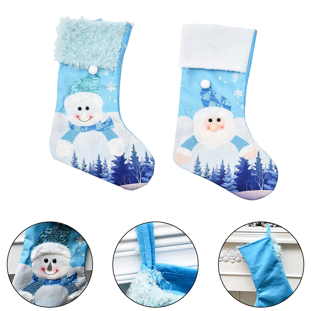 ถุงเท้าคริสต์มาสสีน้ำเงินขนาดใ - Christmas Stocking Hanging บทวิจารณ์และราคา