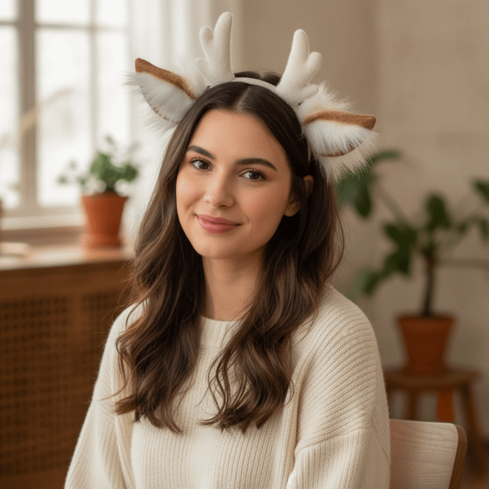ที่คาดผมเขากวางทำมือ หูกวางจำล - Reindeer Antlers Headband บทวิจารณ์และราคา