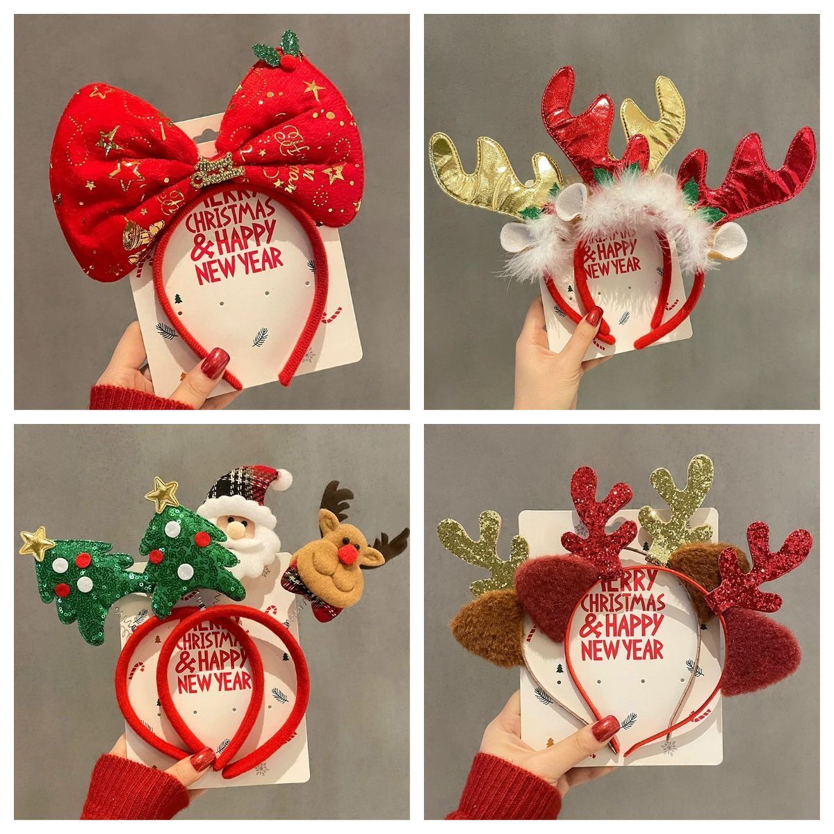 1-10 ชิ้น ที่คาดผมคริสต์มาส ลา - Reindeer Antlers Headband บทวิจารณ์และราคา