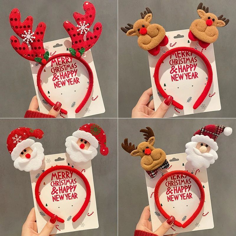 1-10 ชิ้น ที่คาดผมคริสต์มาส ลา - Reindeer Antlers Headband บทวิจารณ์และราคา