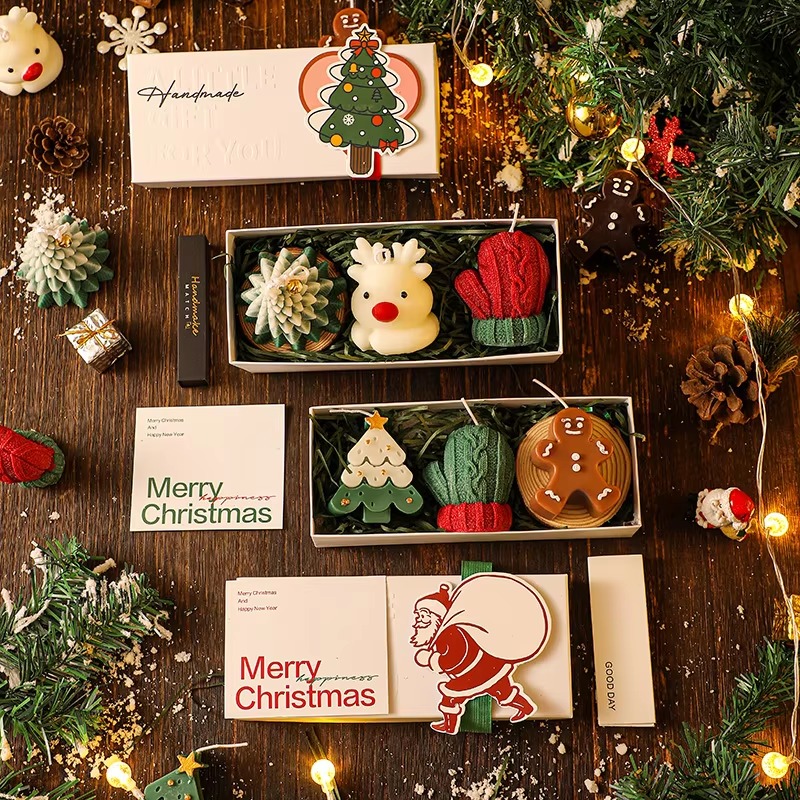 ชุดเทียนหอมคริสต์มาสทำมือ 3 ชิ - Holiday Candle Set บทวิจารณ์และราคา