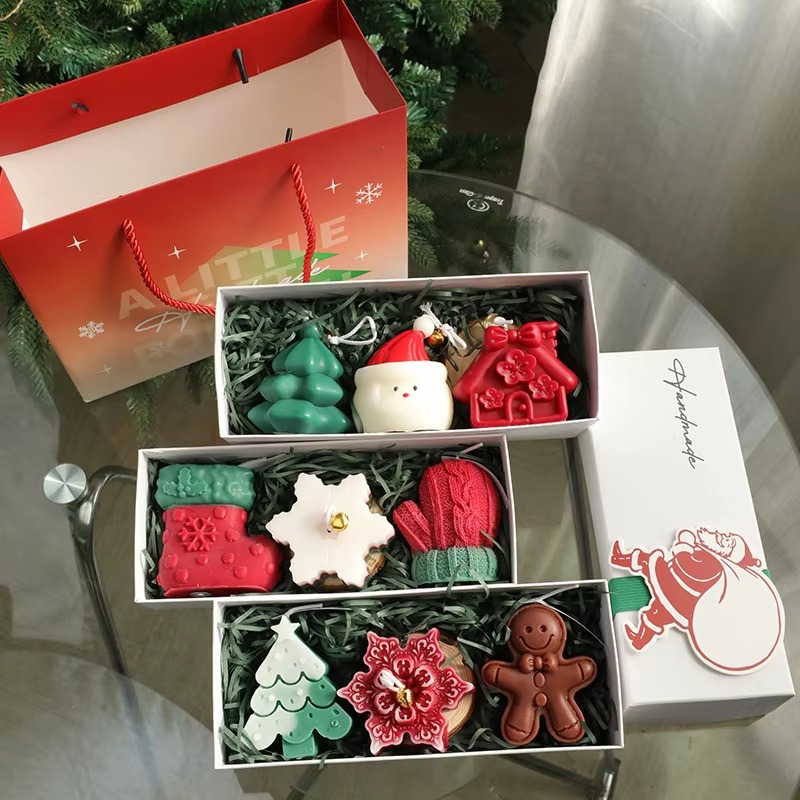 ชุดเทียนหอมคริสต์มาสทำมือ 3 ชิ - Holiday Candle Set บทวิจารณ์และราคา