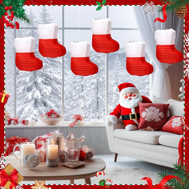1 ชิ้น โคมกระดาษคริสต์มาส โคมก - Christmas Stocking Hanging บทวิจารณ์และราคา