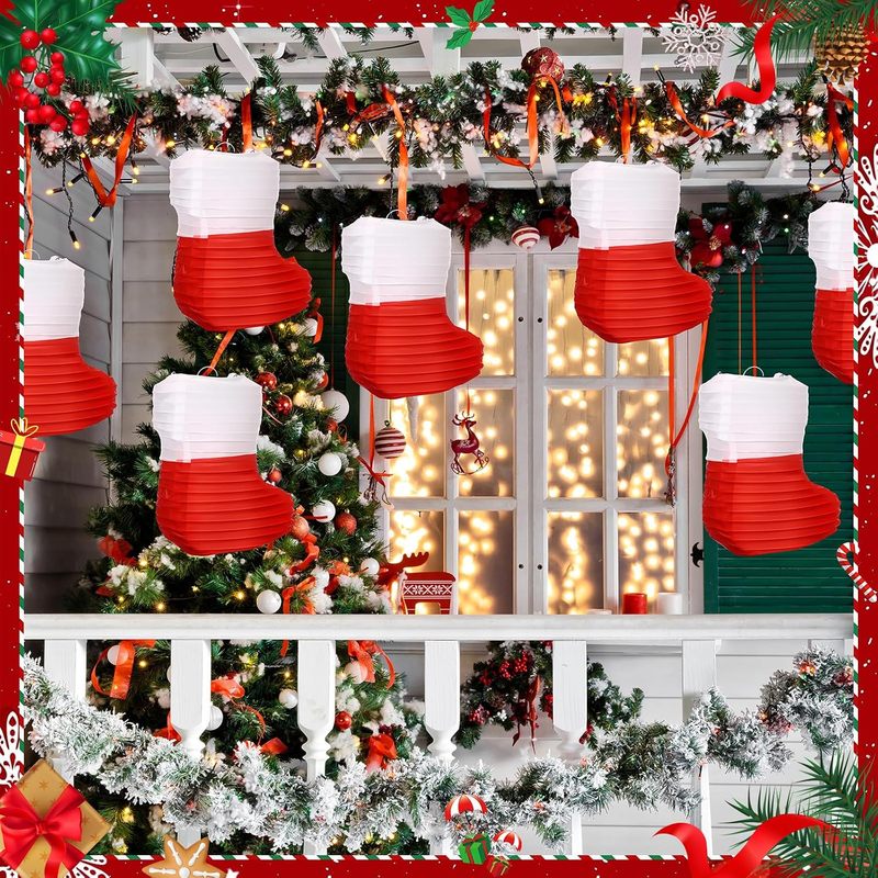 1 ชิ้น โคมกระดาษคริสต์มาส โคมก - Christmas Stocking Hanging บทวิจารณ์และราคา