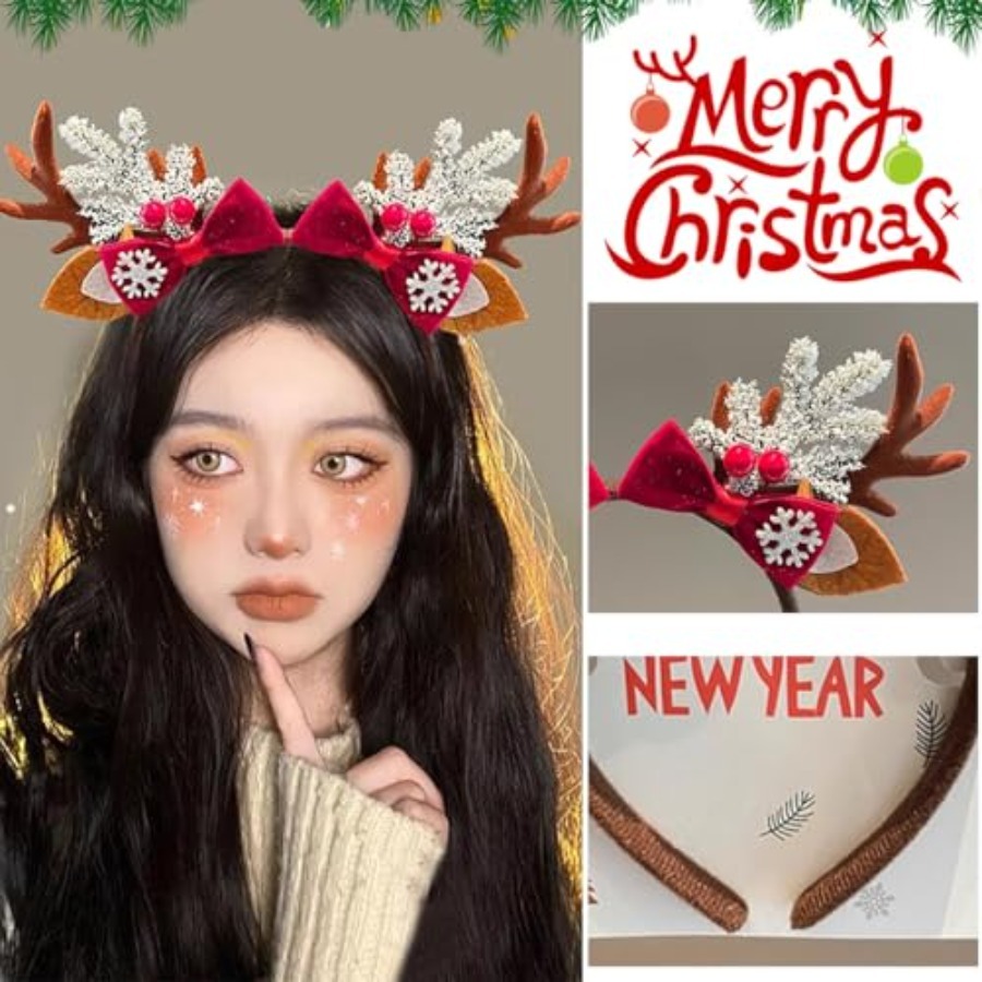 ที่คาดผมคริสต์มาสสุดน่ารักสำหร - Reindeer Antlers Headband บทวิจารณ์และราคา