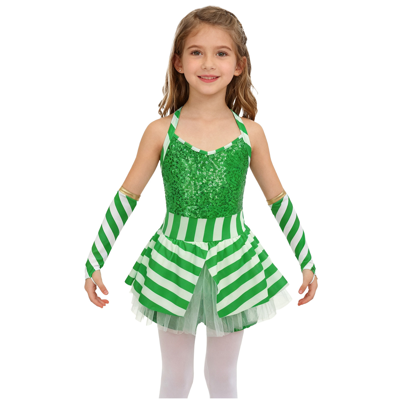 ชุดบอดี้สูทลายลูกกวาดคริสต์มาส - Elf Costume Christmas บทวิจารณ์และราคา